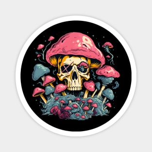 Mushroom Skull Nature Magnet